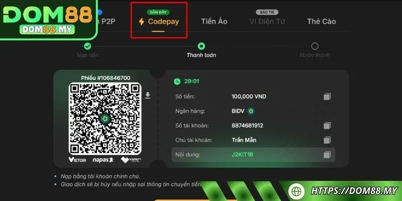 Codepay nhanh gọn phương thức mới đang được ưa chuộng